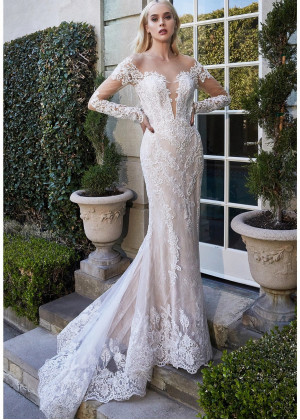 Ivory Lace Tulle Heart Shaped Back Scalloped Hem Wedding Dress Ivory Lace Tulle Heart Shaped Back Scalloped Hem Wedding Dress